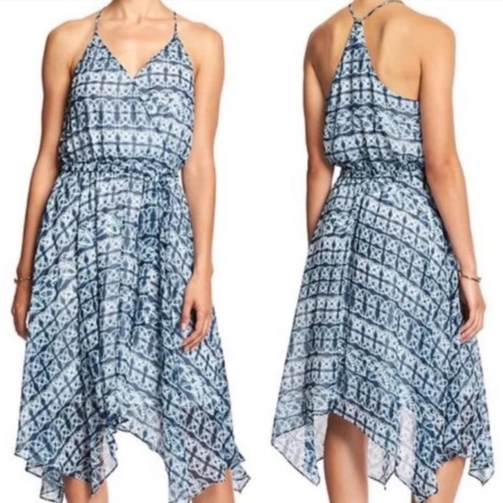 Blue Shibori Handkerchief Summer Dress